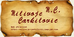 Milivoje Čarkilović vizit kartica